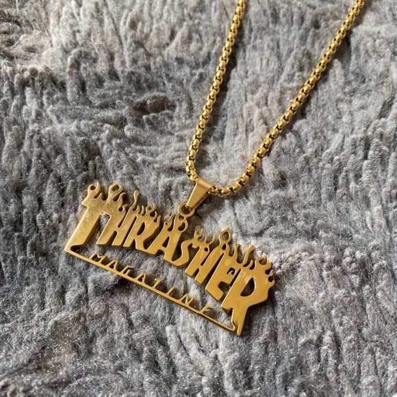 Dolls Kill Jewelry - Thrasher magazine gold chain necklace